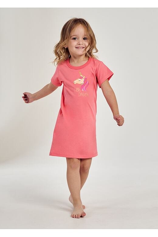 Dívčí noční košile Mila růžová s jednorožcem 134
