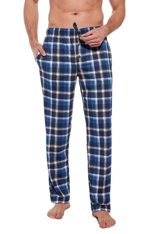 Pyžamové kalhoty Willy modré káro L