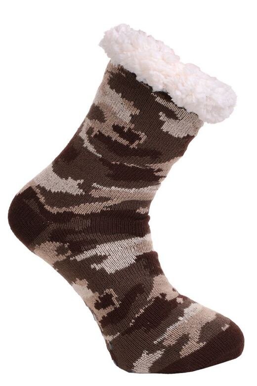 Levně Protiskluzové ponožky Masker winter hnědé uni