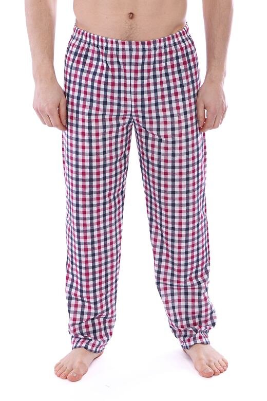 Pánské kalhoty na spaní Robert černo-červené L