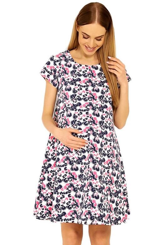 Těhotenské šaty Linde vzor květů XXL