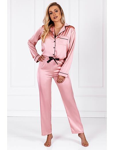 Pijamale damă din satin Classic look roz