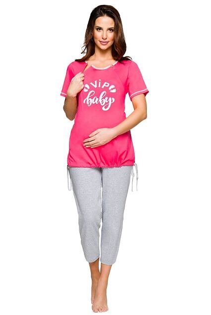 Piżama ciążowa Tina różowa