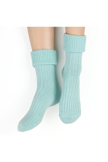 Pletené ponožky na spaní 067 mátové s vlnou