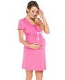 Bavlněná těhotenská a kojící noční košile Alena růžová